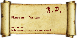 Nusser Pongor névjegykártya